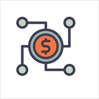 A dollar sign icon on a white background vector