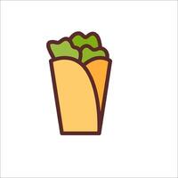 A taco in a paper bag icon vector