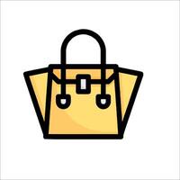 A yellow bag icon on a white background vector