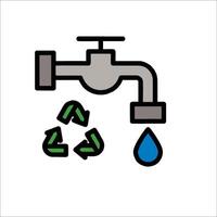 Water recycling icon vector
