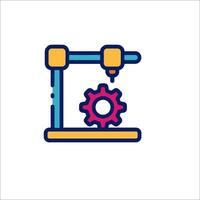 A machine with gears and a gear wheel icon vector