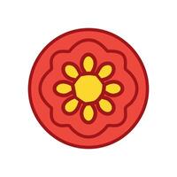 Flower color flat design. Floral symbol illustration. vector