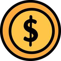 Dollar coin , Money related filled design editable stroke icon vector
