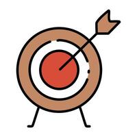 Target with arrow icon. Simple flat symbol for web site design or mobile app vector