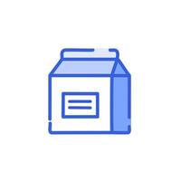 Milk carton box icon. Flat design style vector