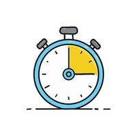 Blue color stop watch icon illustration. Time clock sign design. vector