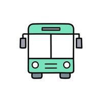 Bus flat icon. Simple line illustration on white background. Transport concept. vector