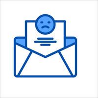 Email icon with sad face vector