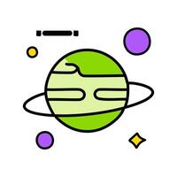 Planets icon, filled outline sign, linear colorful symbol. vector