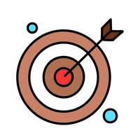Target with arrow illustration, filled design editable outline icon. vector