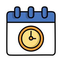 calendar with clock isolated icon illustration design, illustration graphic vector