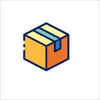 A box with a blue stripe on it vector