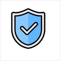 A shield with a tick mark on it vector