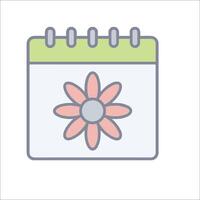 A calendar with a flower on it vector