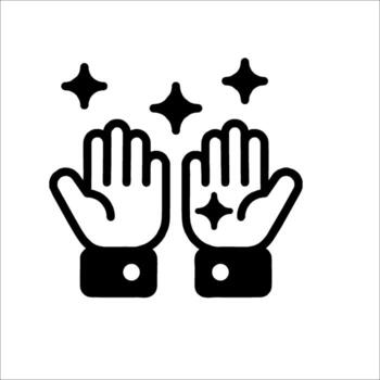 Two hands with stars on them, one with a star and one with a star vector