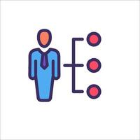 A person with a tie and a red dot on his head vector