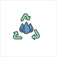 A water drop is in the middle of a recycling symbol vector