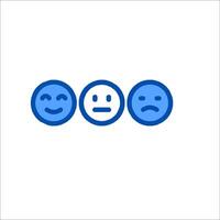 A blue smiley face with a sad face vector