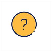 A yellow circle with a question mark on it vector