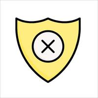 A shield with an x on it vector