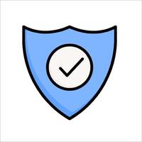 A shield with a tick on it vector
