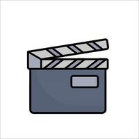A movie clapper icon on a white background vector