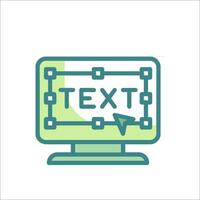 A computer screen with the word text on it vector