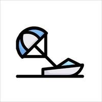 A boat with a parasol on top of it vector