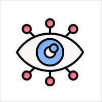An eye with a circle around it and a red dot vector