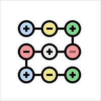 A circle with four different colored dots on it vector