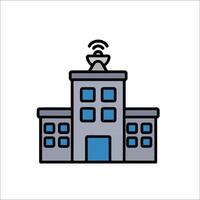 A building with a wifi antenna on top vector