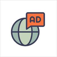 Ad icon with speech bubble vector
