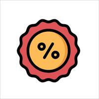 A flat icon of a percentage sign vector