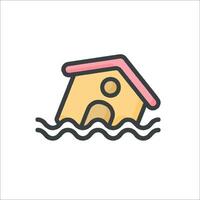 A house in the water icon vector