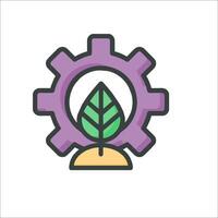 A gearwheel with a plant inside it vector