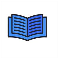 An open book icon on a white background vector
