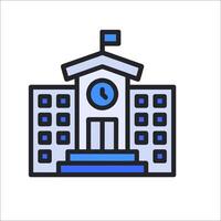 School building icon illustration vector