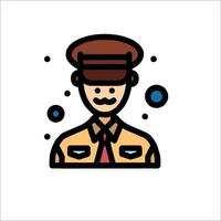 A man in a uniform with a tie and hat vector