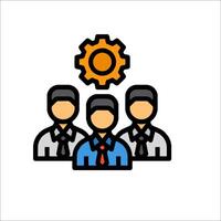 A group of people with gears on their heads vector