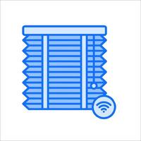 A blue icon of a window with a wifi symbol vector
