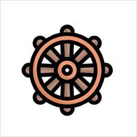 A wheel with a wheel on it in a flat style vector