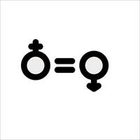 A black and white sign with two male and female symbols vector