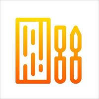 A yellow and orange gradient icon of a toolbox vector