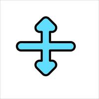 A blue arrow pointing to the left and right vector
