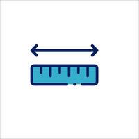 A ruler icon with a blue arrow pointing up vector