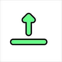 A green arrow pointing up on a white background vector