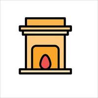 A fireplace icon on a white background vector