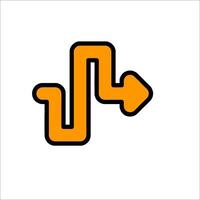 A simple icon of a snake with an arrow pointing to the right vector