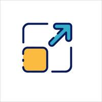 A square box with an arrow pointing to it vector