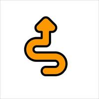 A spiral arrow pointing up and down vector